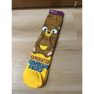 Odd Sox Kindred Kangaroo VeeFriends Crew Socks Men 8-12 Brown Yellow Blue